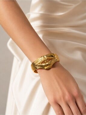 Schiaparelli Gold Lips Cuff Bracelet Surreal Statement Piece